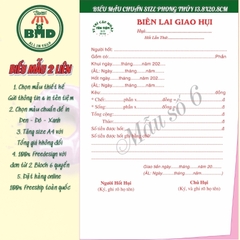 Biên lai giao hụi 2 liên-Block 6 quyển-chọn mẫu in tên