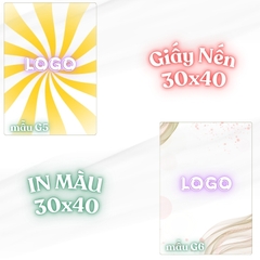 Giấy nến lót-gói size 30x40cm-Bloc 10/100 in logo màu theo mẫu chọn hoặc theo thiết kế