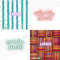 Giấy nến lót-gói size 30x30cm-Bloc 10/100 in logo màu theo mẫu chọn hoặc theo thiết kế