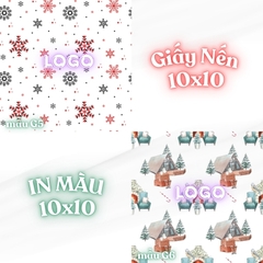 Giấy nến lót-gói size 10x10cm-Bloc 10/100 in logo màu theo mẫu chọn hoặc theo thiết kế