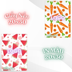 Giấy nến lót-gói size 20x30cm-Bloc 10/100 in logo màu theo mẫu chọn hoặc theo thiết kế