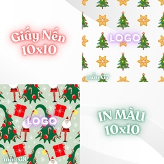 Giấy nến lót-gói size 10x10cm-Bloc 10/100 in logo màu theo mẫu chọn hoặc theo thiết kế