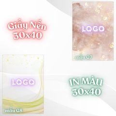 Giấy nến lót-gói size 30x40cm-Bloc 10/100 in logo màu theo mẫu chọn hoặc theo thiết kế