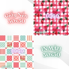 Giấy nến lót-gói size 30x30cm-Bloc 10/100 in logo màu theo mẫu chọn hoặc theo thiết kế