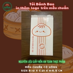 Túi bánh Bao-Khoai lắc 12x21x6.5cm (giấy nến thực phẩm) in logo nhiều màu-block 100 tờ nhanh cho sự kiện 