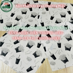 Giấy nến gói hoặc lót Khoai Tây, Gà Rán in logo mỏng 28-38gsm chuẩn size 25x25 cm - Block 100 (nhanh 8h) & 2000 tờ (công nghiệp 24h)