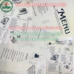 Giấy nến làm Menu in logo mỏng 28-38gsm chuẩn size 30x39 cm - Block 100 (nhanh 8h) & 2000 tờ (công nghiệp 24h)