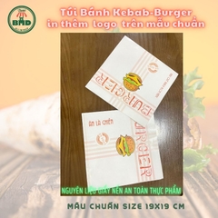 Túi bánh Kebab-Burger 19x19cm (giấy nến thực phẩm) in logo nhiều màu-block 100 tờ nhanh cho sự kiện 