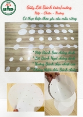 Giấy nến Lót Bánh cho Hấp-Nướng Vĩ/Lò-Chiên Không dầu (Size lớn 11-30 cm)-Không in/Có in logo