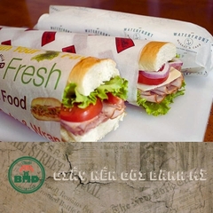 Giấy Nến gói bánh mì 13x21cm & 16x19 (Chuẩn thực phẩm) in logo chuẩn Đa Màu - Block 100 tờ
