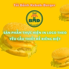 Túi bánh Kebab-Burger 19x19cm (giấy nến thực phẩm) in logo nhiều màu-block 100 tờ nhanh cho sự kiện 