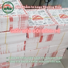 Giấy Nến gói bánh mì 13x21cm & 16x19 (Chuẩn thực phẩm) in logo chuẩn Pantone màu đơn -block 10k tờ