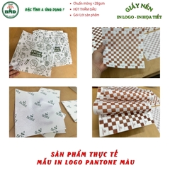 Giấy nến(hút dầu)gói-lót Bánh Burger big size in logo,chuẩn>28gsm(30x39cm)-Bloc 100(đen 3h)/1k/2k