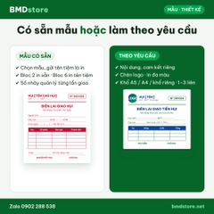 Biên Lai Giao Hụi A5 1 Liên – In Tên Chủ Hụi, Đánh Số Nhảy | Bloc 2 & Bloc 6 | 8 Mẫu Có Sẵn