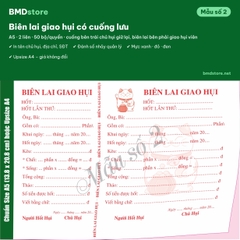 Biên Lai Giao Hụi A5 2 Liên Carbonless – In Tên Chủ Hụi, Đánh Số Nhảy | Bloc 2 & Bloc 6 | 8 Mẫu Có Sẵn