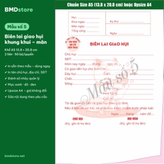Biên Lai Giao Hụi A5 2 Liên Carbonless – In Tên Chủ Hụi, Đánh Số Nhảy | Bloc 2 & Bloc 6 | 8 Mẫu Có Sẵn