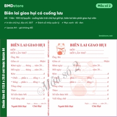 Biên Lai Giao Hụi A5 1 Liên – In Tên Chủ Hụi, Đánh Số Nhảy | Bloc 2 & Bloc 6 | 8 Mẫu Có Sẵn