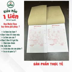 Biên lai giao hụi 1 liên-Bloc 2 (in sẵn) & Bloc 6 (chọn mẫu in tên) hoặc theo thiết kế