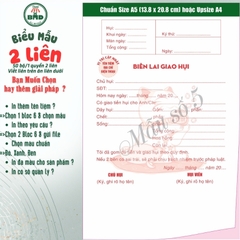 Biên lai giao hụi 2 liên-Bloc 2 (in sẵn) & Bloc 6 (chọn mẫu in tên) hoặc theo thiết kế