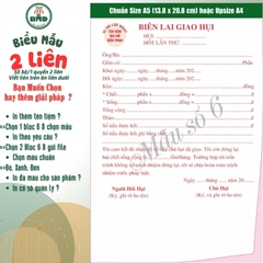 Biên lai giao hụi 2 liên-Bloc 2 (in sẵn) & Bloc 6 (chọn mẫu in tên) hoặc theo thiết kế