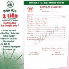 Biên lai giao hụi 2 liên-Bloc 2 (in sẵn) & Bloc 6 (chọn mẫu in tên) hoặc theo thiết kế