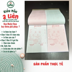 Biên lai giao hụi 2 liên-Bloc 2 (in sẵn) & Bloc 6 (chọn mẫu in tên) hoặc theo thiết kế