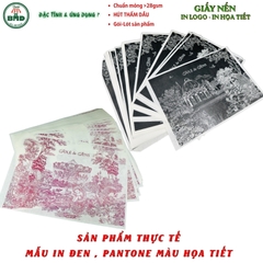 Giấy nến(hút dầu)gói-lót Bánh mì-Croissant in logo,chuẩn>28gsm(16x19cm)-Bloc 100(đen 3h)/9k/18k