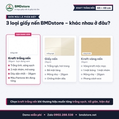 Giấy kraft trắng nến in logo 65x48cm 38gsm – trắng tinh, 2 mặt nhám, gói hộp bánh, combo đồ ăn, áo gấp, in từ 100 tờ