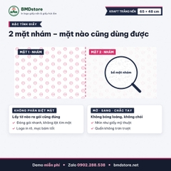 Giấy kraft trắng nến in logo 65x48cm 38gsm – trắng tinh, 2 mặt nhám, gói hộp bánh, combo đồ ăn, áo gấp, in từ 100 tờ
