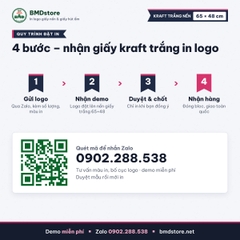 Giấy kraft trắng nến in logo 65x48cm 38gsm – trắng tinh, 2 mặt nhám, gói hộp bánh, combo đồ ăn, áo gấp, in từ 100 tờ