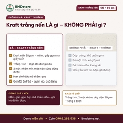 Giấy kraft trắng nến in logo 65x86cm 38gsm khổ lớn – trắng tinh, 2 mặt nhám, bọc quà, lót khay, áo khoác, in từ 100 tờ