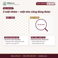 Giấy kraft trắng nến in logo 65x86cm 38gsm khổ lớn – trắng tinh, 2 mặt nhám, bọc quà, lót khay, áo khoác, in từ 100 tờ