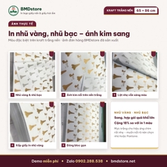 Giấy kraft trắng nến in logo 65x86cm 38gsm khổ lớn – trắng tinh, 2 mặt nhám, bọc quà, lót khay, áo khoác, in từ 100 tờ
