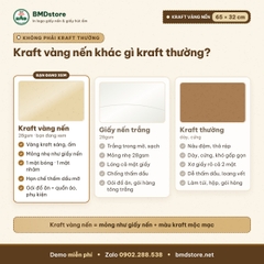 Giấy kraft vàng nến in logo 65x32cm 28gsm – 1 mặt bóng 1 mặt nhám, gói lót đồ ăn F&B, quần áo, phụ kiện, in từ 100 tờ