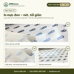 Giấy kraft vàng nến in logo 65x48cm 28gsm – 1 mặt bóng 1 mặt nhám, gói hộp bánh, combo đồ ăn, áo gấp, in từ 100 tờ