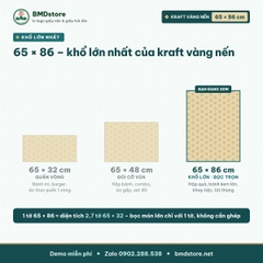 Giấy kraft vàng nến in logo 65x86cm 28gsm khổ lớn – 1 mặt bóng 1 mặt nhám, bọc hộp quà, lót khay tiệc, in từ 100 tờ