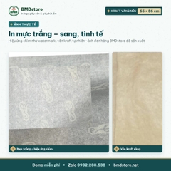 Giấy kraft vàng nến in logo 65x86cm 28gsm khổ lớn – 1 mặt bóng 1 mặt nhám, bọc hộp quà, lót khay tiệc, in từ 100 tờ