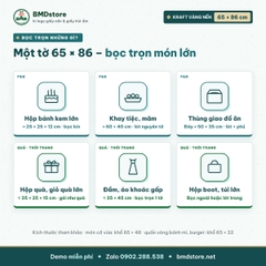 Giấy kraft vàng nến in logo 65x86cm 28gsm khổ lớn – 1 mặt bóng 1 mặt nhám, bọc hộp quà, lót khay tiệc, in từ 100 tờ