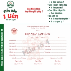 Biên Nhận Cầm Đồ 1 liên-Bloc 2 (in sẵn) & Bloc 6 (chọn mẫu in tên) hoặc theo thiết kế