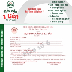 Biên Nhận Cầm Đồ 1 liên-Bloc 2 (in sẵn) & Bloc 6 (chọn mẫu in tên) hoặc theo thiết kế