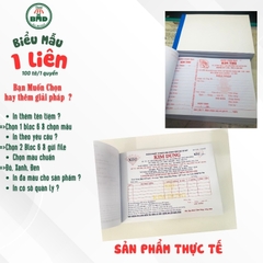 Biên Nhận tiệm vàng 1 liên-Bloc 2 (in sẵn) & Bloc 6 (chọn mẫu in tên) hoặc theo thiết kế