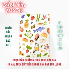 Giấy nến lót-gói size 20x30cm-Bloc 10/100 in logo màu theo mẫu chọn hoặc theo thiết kế
