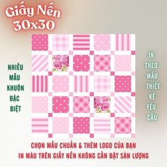 Giấy nến lót-gói size 30x30cm-Bloc 10/100 in logo màu theo mẫu chọn hoặc theo thiết kế