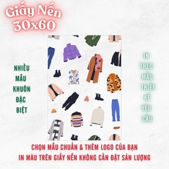 Giấy nến lót-gói size 30x60cm-Bloc 10/100 in logo màu theo mẫu chọn hoặc theo thiết kế