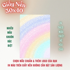 Giấy nến lót-gói size 30x40cm-Bloc 10/100 in logo màu theo mẫu chọn hoặc theo thiết kế
