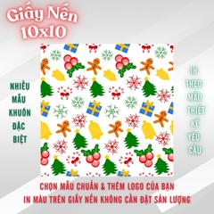 Giấy nến lót-gói size 10x10cm-Bloc 10/100 in logo màu theo mẫu chọn hoặc theo thiết kế