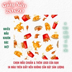 Giấy nến lót-gói size 20x20cm-Bloc 10/100 in logo màu theo mẫu chọn hoặc theo thiết kế