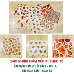 Giấy nến lót-gói size 20x20cm-Bloc 10/100 in logo màu theo mẫu chọn hoặc theo thiết kế