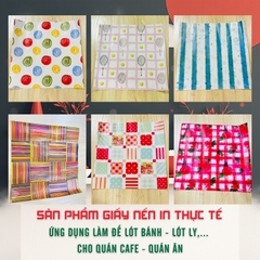 Giấy nến lót-gói size 30x30cm-Bloc 10/100 in logo màu theo mẫu chọn hoặc theo thiết kế