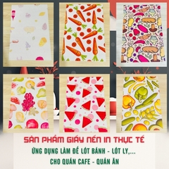 Giấy nến lót-gói size 20x30cm-Bloc 10/100 in logo màu theo mẫu chọn hoặc theo thiết kế